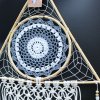 Ochranný Lapač Snov - Veľký - Macramé - Pyramída Biela/Šedá (Varianta Veľký - Macramé)