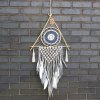 Ochranný Lapač Snov - Veľký - Macramé - Pyramída Biela/Šedá (Varianta Veľký - Macramé)