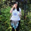 Ochranný Lapač Snov - Veľký - Macramé - Pyramída Biela/ Tyrkysová (Varianta Veľký - Macramé)