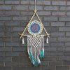 Ochranný Lapač Snov - Veľký - Macramé - Pyramída Biela/ Tyrkysová (Varianta Veľký - Macramé)