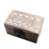 Drevené Krabičky - Biela Vymývaná - Aztécky Vzor - Malé