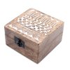 Drevené Krabičky - Biela Vymývaná - Aztécky Vzor - Stredné