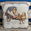 Veľkonočný Gobelínový obrus - obdĺžnik, štóla, štvorec a obliečka na vankúš  - Veľkonočný motív ŽLTÉ KURIATKA - 40x50cm