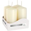 Sada 4 Sviečok Valec 40x80mm - Ivory