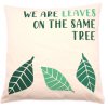 Bavlnená Obliečka na Vankúš s Potlačou - We are Leaves - Žltá, Modrá a Prírodná (Varianta We are Leaves - Žltá, Modrá a Prírodná)