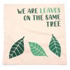 Bavlnená Obliečka na Vankúš s Potlačou - We are Leaves - Žltá, Modrá a Prírodná (Varianta We are Leaves - Žltá, Modrá a Prírodná)