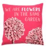 Bavlnená Obliečka na Vankúš s Potlačou - We are Flowers - Olivová, Ružová a Prírodná (Varianta We are Flowers - Olivová, Ružová a Prírodná)