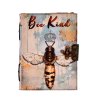 Kožený Zápisník "Bee Kind" Rozstrapkané Okraje Strán (Varianta Kožený Zápisník "Bee Kind" Rozstrapkané Okraje Strán)