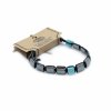 Magnetický Hematitový Náramok Shamballa - Kocky - Tyrkys (Varianta Kocky - Tyrkys)