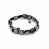 Magnetický Hematitový Náramok Shamballa - Kocky - Tigrie Oko (Varianta Kocky - Tigrie Oko)