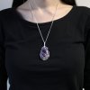 Špirálovito Omotaný Náhrdelník z Drahých Kameňov - Amethyst