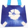 Prírodná Bavlnená Taška Tye-Dye (8oz) - 38x42x12cm - Modrý kvet - Modré Ramienka (Varianta 38x42x12cm - Modrý kvet)