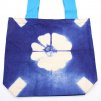 Prírodná Bavlnená Taška Tye-Dye (8oz) - 38x42x12cm - Modrý kvet - Modré Ramienka
