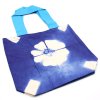 Prírodná Bavlnená Taška Tye-Dye (8oz) - 38x42x12cm - Modrý kvet - Modré Ramienka (Varianta 38x42x12cm - Modrý kvet)
