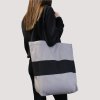 Dvojfarebná Bavlnená Taška – 38 x 42 x 12 cm – Sivá a Čierna – 10 oz (Varianta Dvojfarebná Bavlnená Taška – 38 x 42 x 12 cm – Sivá a Čierna – 10 oz)