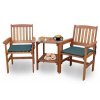 Záhradné drevené stoličky a stolík pre dvoch na balkón z tropického dreva