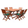 Drevený záhradný stôl so stoličkami 7-dielny set posedenie pre 6 osôb s poduškami AGNES