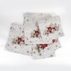 Gobelínový Chenille Vianočný obrus - rôzne rozmery a obliečka na vankúš -  Vianočné RUŽE a SVIEČKY