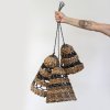 Malé Tienidlo na Lampu z Banánového Listu Abu-Abu Raffia - H:25xD:20cm