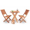 Záhradné Balkónové skladacie sedenie Drevené stoličky a stolík 2+1 set Kvalitné drevo Meranti WW