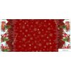PVC obrus v šírke 140cm ČERVENÝ S VIANOČNOU BORDÚROU - celá rolka 20 metrov
