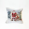 Vianočná Gobelínová OBLIEČKA na vankúš 45*45cm - MIKULÁŠ A JELENČEK
