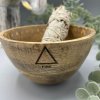 Drevená Rituálna Miska na Vykurovacie Zväzky – Štyri Elementy – 12x7 cm (Varianta Drevená Rituálna Miska na Vykurovacie Zväzky – Štyri Elementy – 12x7 cm)