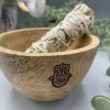 Drevená Rituálna Miska na Vykurovacie Zväzky - Hamsa - 12x7cm (Varianta Hamsa - 12x7cm)
