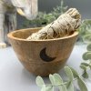 Drevená Rituálna Miska na Vykurovacie Zväzky - Tri Mesiace - 12x7cm (Varianta Tri Mesiace - 12x7cm)
