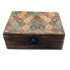 Stredná Drevená Krabička s Keramickou Glazúrou - 15 x 10 x 6 cm - Orientálny Vzor (Varianta 15 x 10 x 6 cm - Orientálny Vzor)