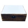 Veľká Drevená Krabička s Keramickou Glazúrou - 20x15x7.5cm - Biela (Varianta 20x15x7.5cm - Biela)