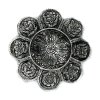 Stojan na Vonné Tyčinky z Lešteného Hliníka s Tibetskými Symbolmi, 12 cm