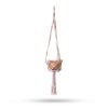 Macramé Závesný Držiak na Kvetináč Obručový - Béžový - 16cm Obruč (Varianta Béžový - 16cm Obruč)
