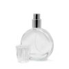 30 ml Oválna Fľaška, Strieborný Sprej a Krištáľový Uzáver