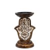Stojan na Sviečku z Mangového Dreva - Hamsa - Malý 18x11cm (Varianta Hamsa - Malý 18x11cm)