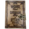 Kožený Zápisník – Obyčajný Papier – Work & Dream Big (12.5cmX17.5cm) – Svetlohnedý (Varianta Kožený Zápisník – Obyčajný Papier – Work & Dream Big  (12.5cmX17.5cm) – Svetlohnedý)