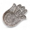 Leštený Hliníkový Stojan na Vonné Tyčinky Veľký Hamsa 18x13cm (Varianta Leštený Hliníkový Stojan na Vonné Tyčinky Veľký Hamsa 18x13cm)