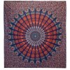 Dvojitá Bavlnená Prikrývka + Záves na Stenu - Peacock Mandala - Modrá (Varianta Peacock Mandala  - Modrá)