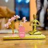 Stromček Šťastia s Joga Figúrkou na Mangovom Dreve - Ruženín - Pozdrav Namaste – 100 Kamienkov (Varianta Ruženín -  Pozdrav Namaste – 100 Kamienkov)