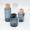 150ml Vrúbkovaná Okrúhla Fľaštička na Difúzor (28 mm hrdlo) - Dymová Modrá