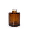 150ml Vrúbkovaná Okrúhla Fľaštička na Difúzor (28 mm hrdlo) - Jantárová