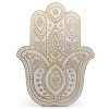 Nástenná Dekorácia Hamsa z Mangového Dreva – Biela Vymývaná – 52 cm (Varianta Nástenná Dekorácia Hamsa z Mangového Dreva – Biela Vymývaná – 52 cm)