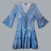 Ručne Maľované Šaty Nomad Sari s Morskou Modrou a Zlatou Rybkou L/XL (Varianta Ručne Maľované Šaty Nomad Sari s Morskou Modrou a Zlatou Rybkou L/XL)