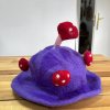 Plstený Hríbový Klobúk - Purpurový