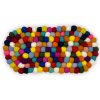 Oválne Podložky pod Poháre z Plstených Guľôčok - 38x18cm Viacfarebné
