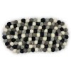 Oválne Podložky pod Poháre z Plstených Guľôčok - 38x18cm Viacfarebné Sivá Farba