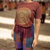 Stone Wash Tričko (L) - Mandala - Gaštanovo Hnedé (Varianta Mandala - Gaštanovo Hnedé)