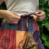 Nomad Sari - Nohavice s Hubovým Vzorom - Bloková Potlač - Oranžové Tóny S/M (Varianta Nohavice s Hubovým Vzorom - Bloková Potlač)