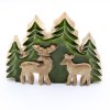 Stratený v Lese - Drevená 3D Dekorácia Dva Jelene v Lese - 18x23cm (Varianta Drevená 3D Dekorácia Dva Jelene v Lese - 18x23cm)