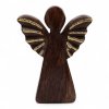 Stredný Anjel z Mangového Dreva - Zlatý Dekor - 16cm (Varianta Zlatý Dekor - 16cm)